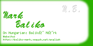 mark baliko business card